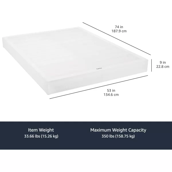 imageAmazon Basics Smart Box Spring Supportive Bed Base Extra Firm Memory Foam Mattress Foundation ToolFree Easy Assembly King White 79 x 755 x 7 inchesFull