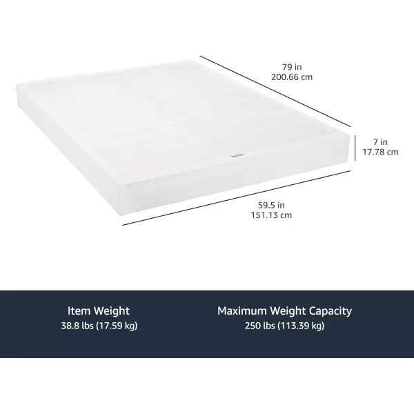 imageAmazon Basics Smart Box Spring Supportive Bed Base Extra Firm Memory Foam Mattress Foundation ToolFree Easy Assembly King White 79 x 755 x 7 inchesQueen