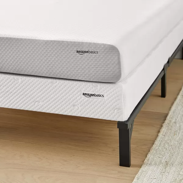 imageAmazon Basics Smart Box Spring Supportive Bed Base Extra Firm Memory Foam Mattress Foundation ToolFree Easy Assembly King White 79 x 755 x 7 inchesQueen