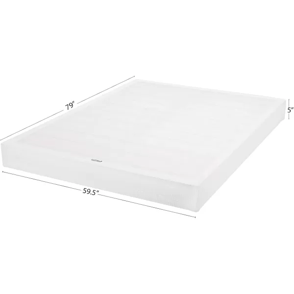 imageAmazon Basics Smart Box Spring Supportive Bed Base Extra Firm Memory Foam Mattress Foundation ToolFree Easy Assembly King White 79 x 755 x 7 inchesQueen