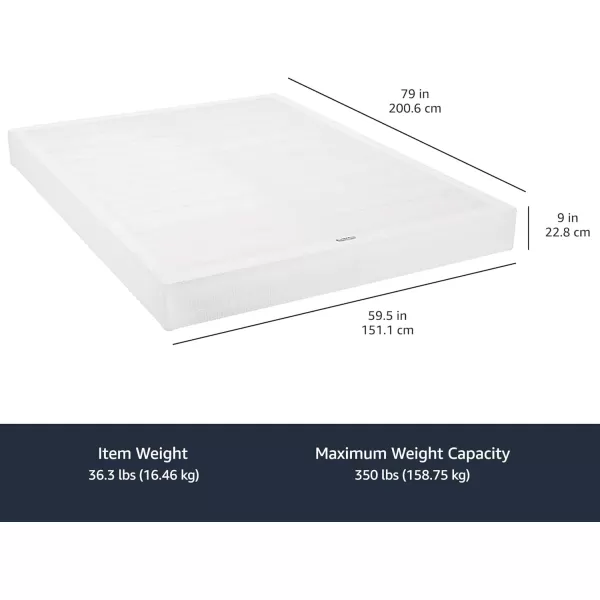 imageAmazon Basics Smart Box Spring Supportive Bed Base Extra Firm Memory Foam Mattress Foundation ToolFree Easy Assembly King White 79 x 755 x 7 inchesQueen