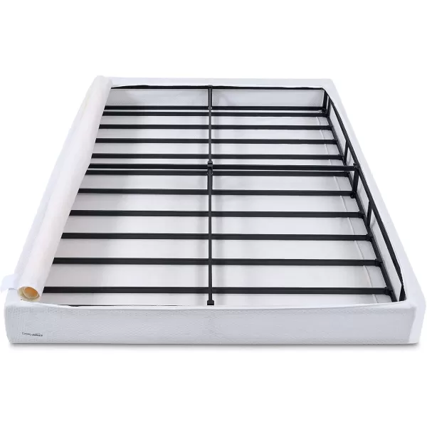 imageAmazon Basics Smart Box Spring Supportive Bed Base Extra Firm Memory Foam Mattress Foundation ToolFree Easy Assembly King White 79 x 755 x 7 inchesTwin XL