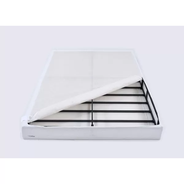 imageAmazon Basics Smart Box Spring Supportive Bed Base Extra Firm Memory Foam Mattress Foundation ToolFree Easy Assembly King White 79 x 755 x 7 inchesTwin XL