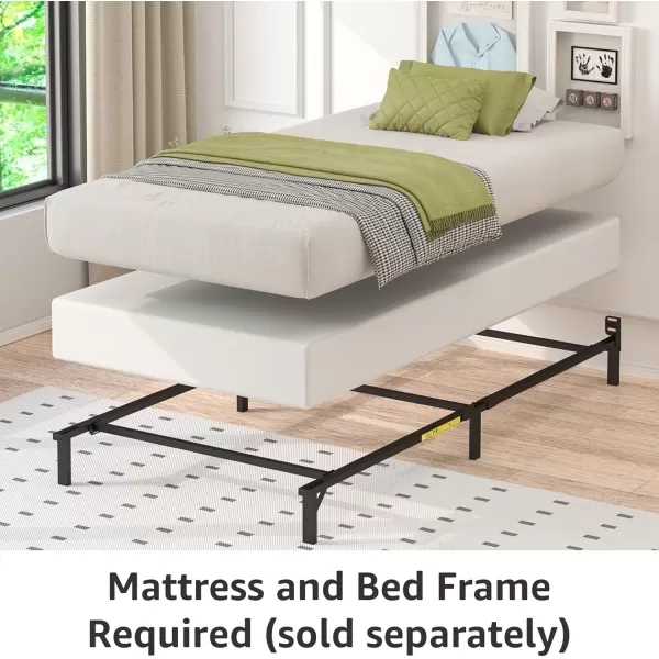 imageAmazon Basics Smart Box Spring Supportive Bed Base Extra Firm Memory Foam Mattress Foundation ToolFree Easy Assembly King White 79 x 755 x 7 inchesTwin