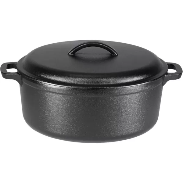 imageAmazon Basics Round PreSeasoned Cast Iron Mini Dutch Oven Pot with Lid and Dual Handles 2Quart Black7Quart