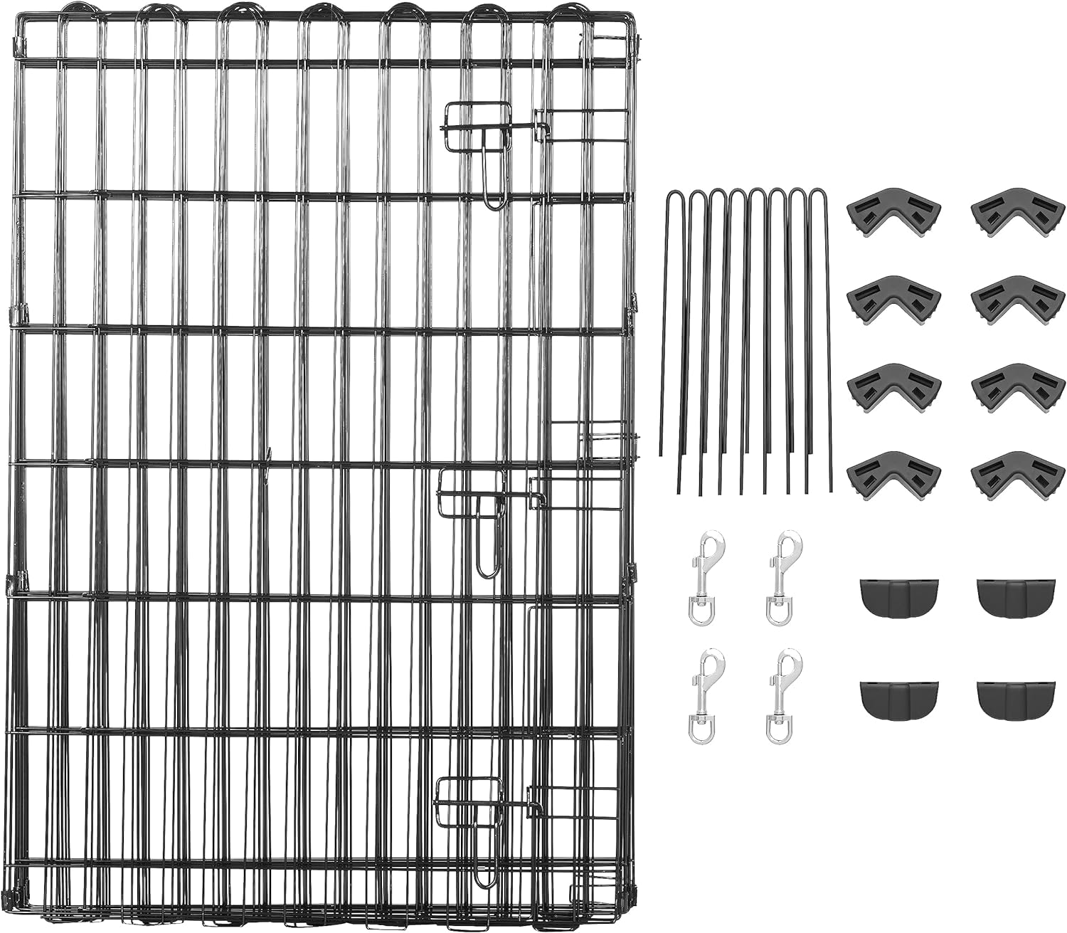 imageAmazon Basics Foldable Octagonal Metal Exercise Pet Playpen for Dogs Portable Fence Pen Single Door 60 x 60 x 36 Inches Medium  36quotH Metal BlackWith door