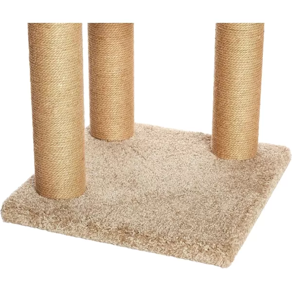 imageAmazon Basics  Cat Tree Indoor Climbing Activity Tower with Scratching Posts multilevel Large 177quot x 459quot BeigeMedium