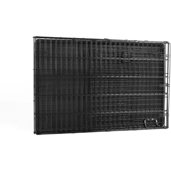 imageAmazon Basics  DurableFoldable Metal Wire Dog Crate with Tray Double Door Divider 24 x 18 x 20 Inches Black420L x 280W x 300H