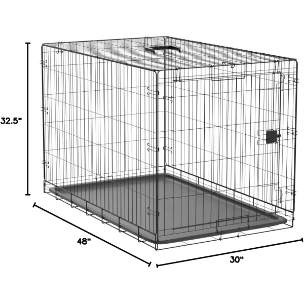 imageAmazon Basics  DurableFoldable Metal Wire Dog Crate with Tray Double Door Divider 24 x 18 x 20 Inches Black480L x 300W x 325H