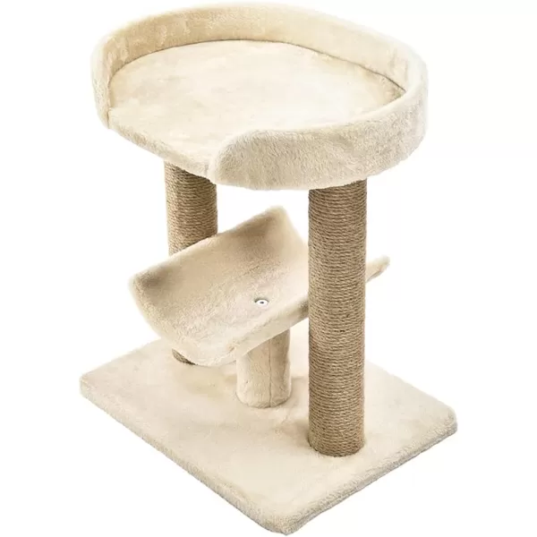 imageAmazon Basics  Top Platform Cat Tree With Scratching Post  18 x 14 x 22 Inches Indoor Beige