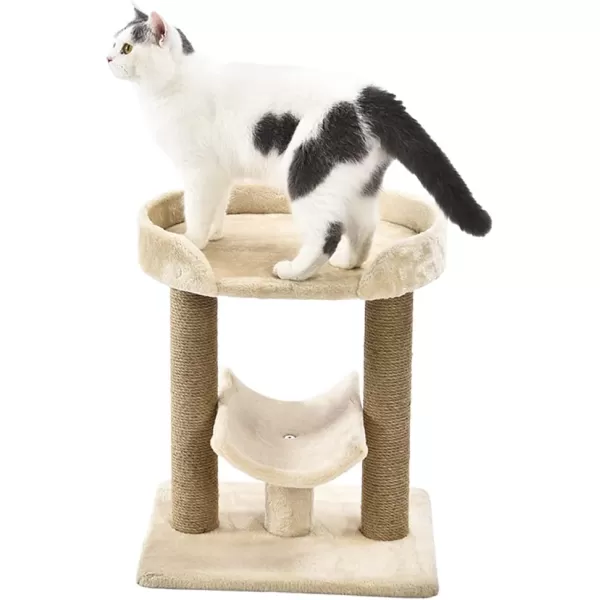 imageAmazon Basics  Top Platform Cat Tree With Scratching Post  18 x 14 x 22 Inches Indoor Beige