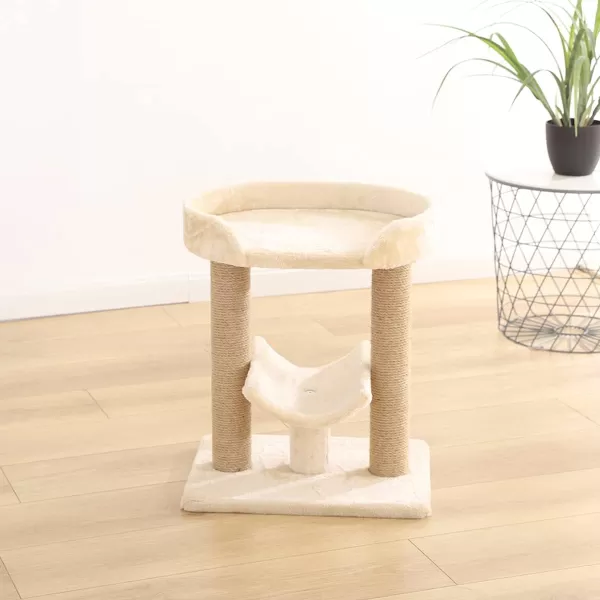 imageAmazon Basics  Top Platform Cat Tree With Scratching Post  18 x 14 x 22 Inches Indoor Beige