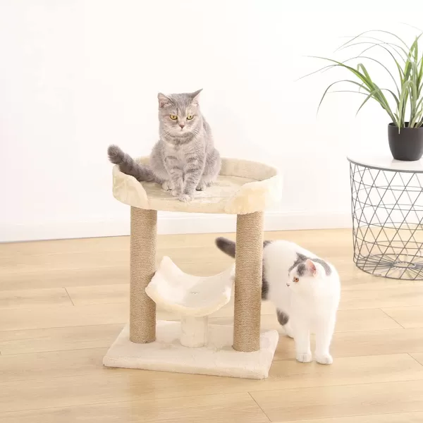 imageAmazon Basics  Top Platform Cat Tree With Scratching Post  18 x 14 x 22 Inches Indoor Beige