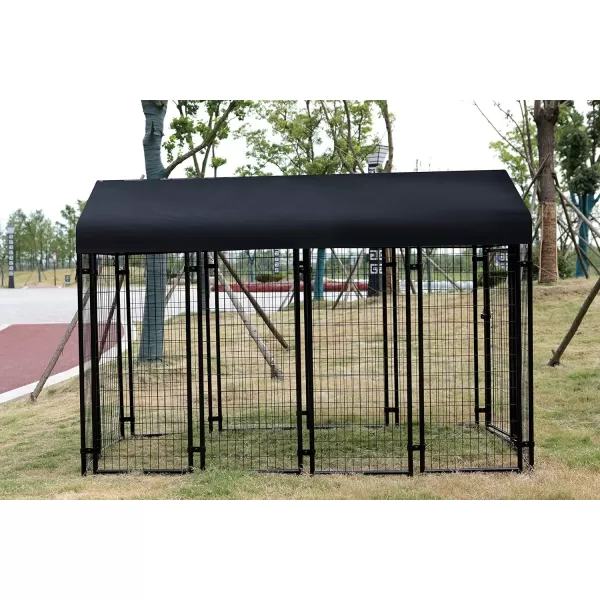 imageAmazon Basics  Welded Rectangular Outdoor Secure Wire Crate Kennel for Cat Dog Large Black 102 x 48 x 72 Inches1020L x 480W x 720H