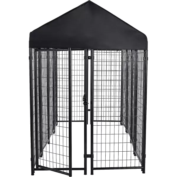 imageAmazon Basics  Welded Rectangular Outdoor Secure Wire Crate Kennel for Cat Dog Large Black 102 x 48 x 72 Inches1020L x 480W x 720H