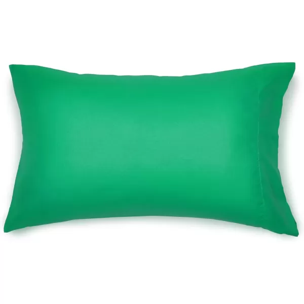 imageAmazon Basics 7 Piece Microfiber Kids BedinaBag Bedding Set FullQueen Green SolidGreen