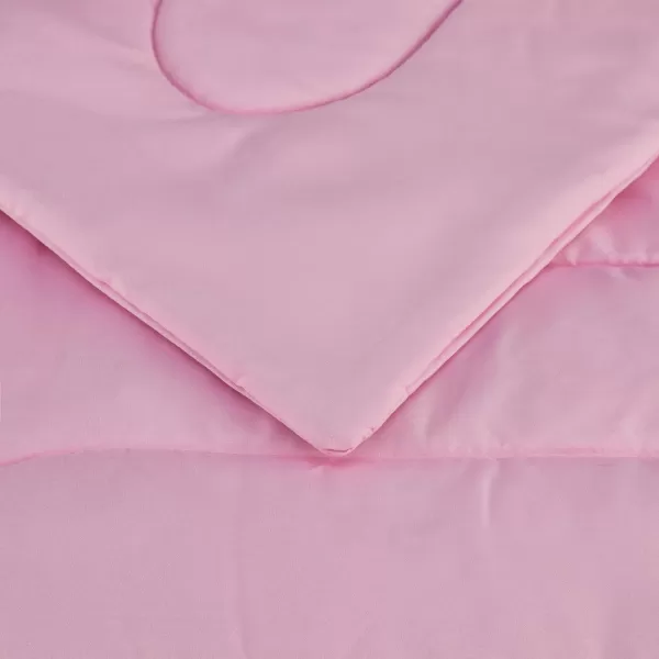 imageAmazon Basics 7 Piece Microfiber Kids BedinaBag Bedding Set FullQueen Green SolidPink