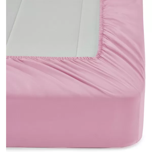 imageAmazon Basics 7 Piece Microfiber Kids BedinaBag Bedding Set FullQueen Green SolidPink