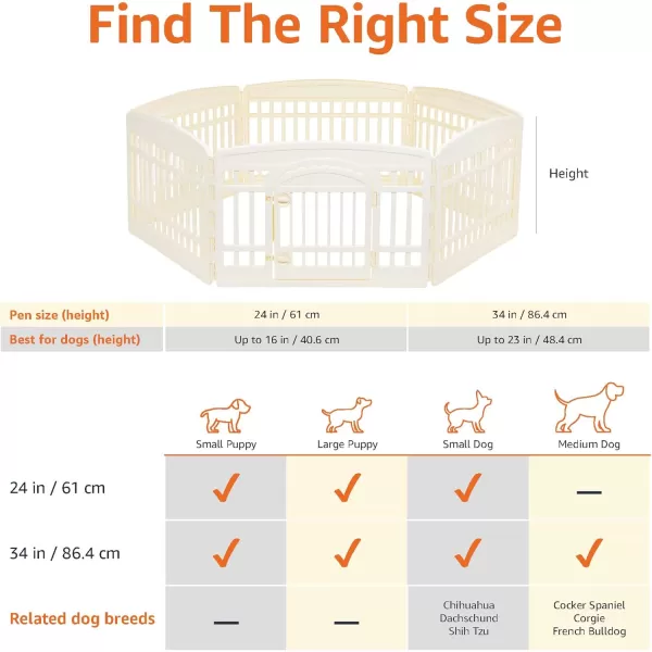 imageAmazon Basics 8Panel Octagonal Plastic Pet Pen Fence Enclosure With Gate 59 x 58 x 28 Inches GreyBeige