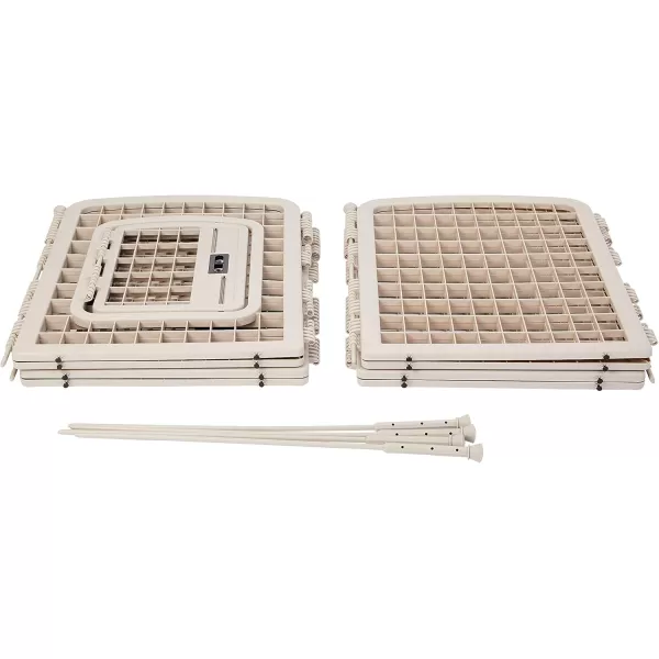 imageAmazon Basics 8Panel Octagonal Plastic Pet Pen Fence Enclosure With Gate 59 x 58 x 28 Inches GreyBeige
