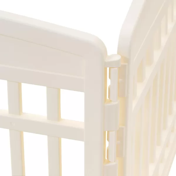 imageAmazon Basics 8Panel Octagonal Plastic Pet Pen Fence Enclosure With Gate 59 x 58 x 28 Inches GreyBeige