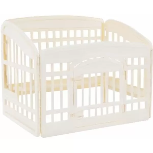 imageAmazon Basics 8Panel Octagonal Plastic Pet Pen Fence Enclosure With Gate 59 x 58 x 28 Inches GreyBeige