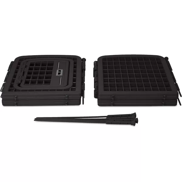 imageAmazon Basics 8Panel Octagonal Plastic Pet Pen Fence Enclosure With Gate 59 x 58 x 28 Inches Greyblack