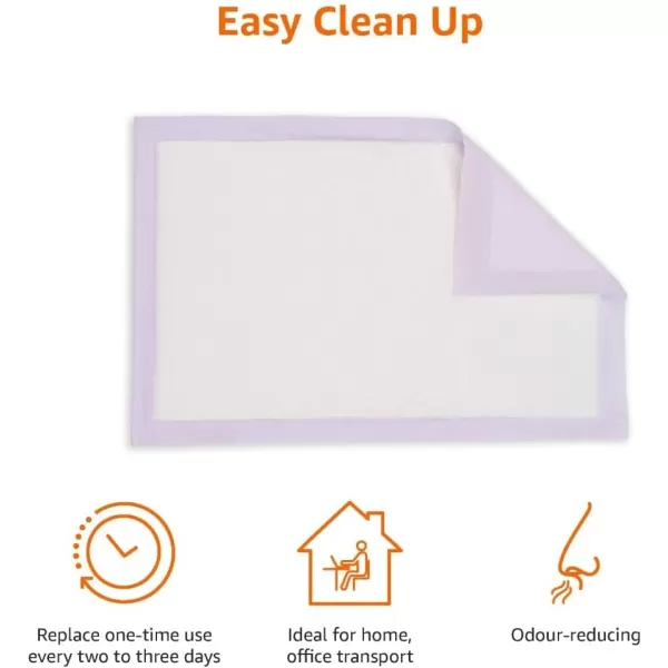 imageAmazon Basics Cat Pad Refills for Litter Box Fresh Scent Pack of 40 Purple and WhiteFresh