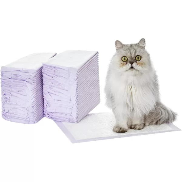 imageAmazon Basics Cat Pad Refills for Litter Box Fresh Scent Pack of 40 Purple and WhiteFresh