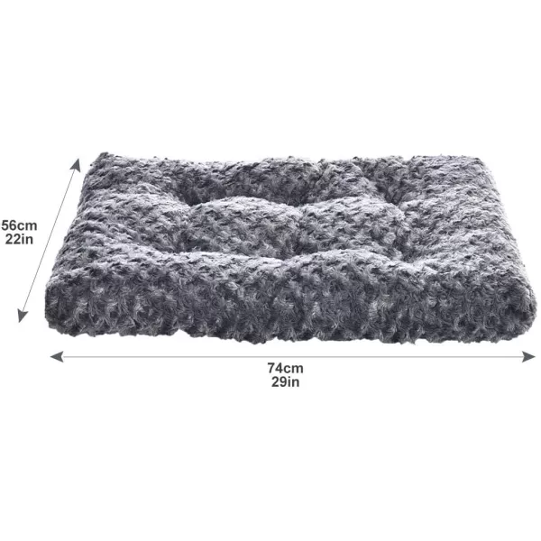 imageAmazon Basics Cat and Dog Bed Machine Washable Plush Pet Bed and Crate Pad Small Indoor 29 x 21 x 3 Inches Gray29 in