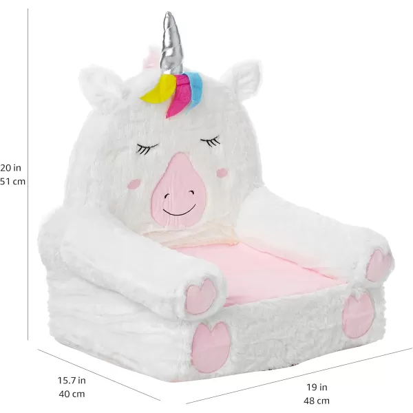 imageAmazon Basics Childrens Plush Toddler Chair Unicorn Medium MulticolorUnicorn