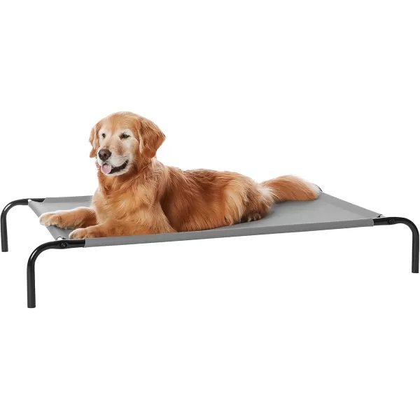 imageAmazon Basics Cooling Elevated Breathable Pet Bed For Dog XLarge 601 x 371 x 89 Inches 1 count GreyGrey