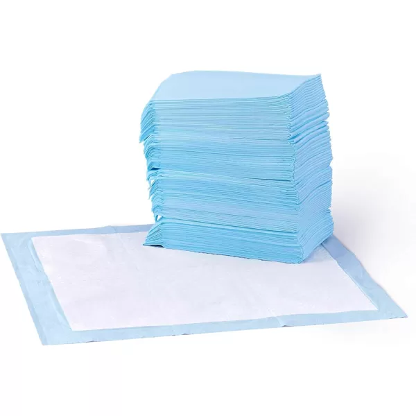 imageAmazon Basics Dog and Puppy Pee Pads with 5Layer LeakProof Design and QuickDry Surface for Potty Training Standard Absorbency XLarge 28 x 34 Inch  Pack of 60 Blue ampamp WhiteUnscented