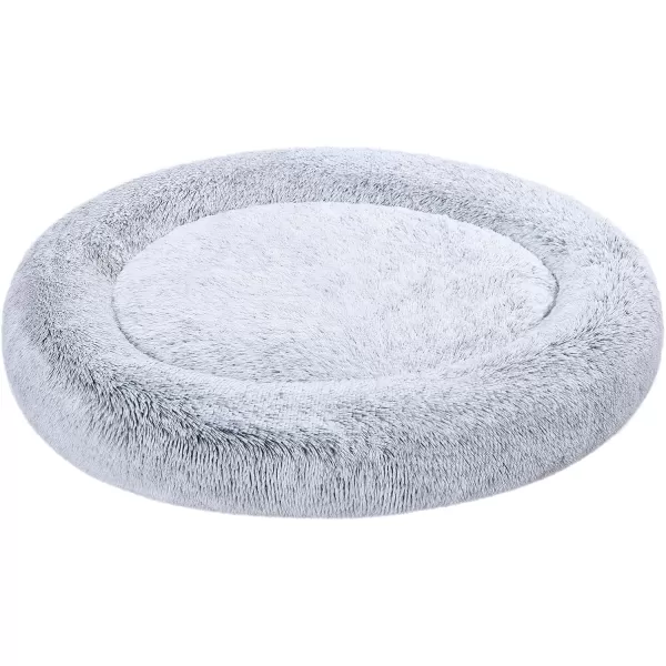 imageAmazon Basics Donut Pet Bolster Faux Fur Bed for Dog Grey 23quot x 23quotGrey