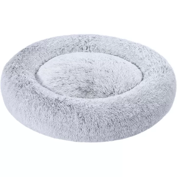 imageAmazon Basics Donut Pet Bolster Faux Fur Bed for Dog Grey 23quot x 23quotGrey