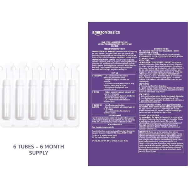 imageAmazon Basics Flea Topical for Large Cats Over 9 pounds 6 Count6 Count