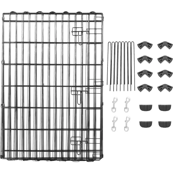 imageAmazon Basics Foldable Octagonal Metal Exercise Pet Playpen for Dogs Portable Fence Pen Single Door 60 x 60 x 36 Inches Medium  36quotH Metal BlackWith door