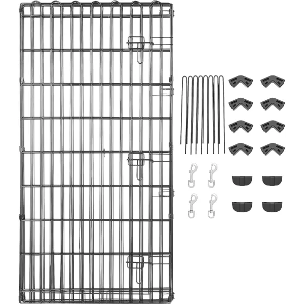imageAmazon Basics Foldable Octagonal Metal Exercise Pet Playpen for Dogs Portable Fence Pen Single Door 60 x 60 x 36 Inches Medium  36quotH Metal BlackWith door