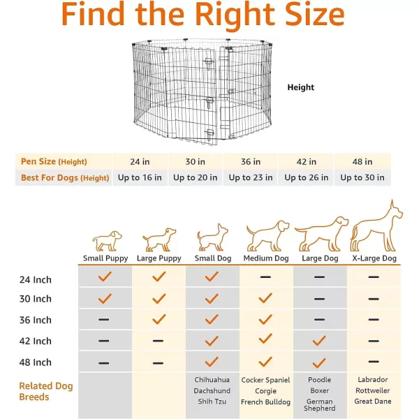 imageAmazon Basics Foldable Octagonal Metal Exercise Pet Playpen for Dogs Portable Fence Pen Single Door 60 x 60 x 36 Inches Medium  36quotH Metal BlackWith door