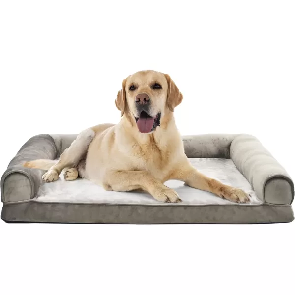 imageAmazon Basics Gel Foam Mattress Dog Pet Bed with Removable Cover Large 350quot L x 220quot W x 30quot Th GreyEgg Crate Foam