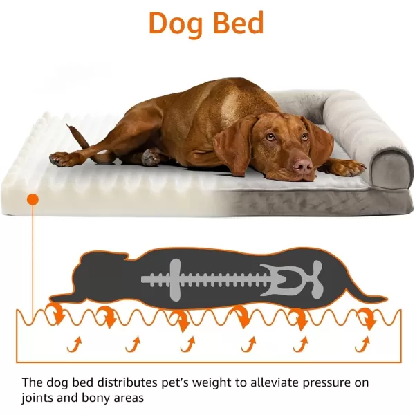 imageAmazon Basics Gel Foam Mattress Dog Pet Bed with Removable Cover Large 350quot L x 220quot W x 30quot Th GreyEgg Crate Foam