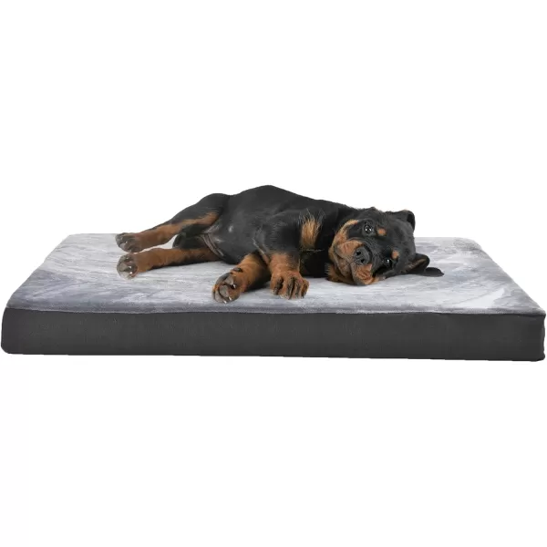 imageAmazon Basics Gel Foam Mattress Dog Pet Bed with Removable Cover Large 350quot L x 220quot W x 30quot Th GreyGel Foam