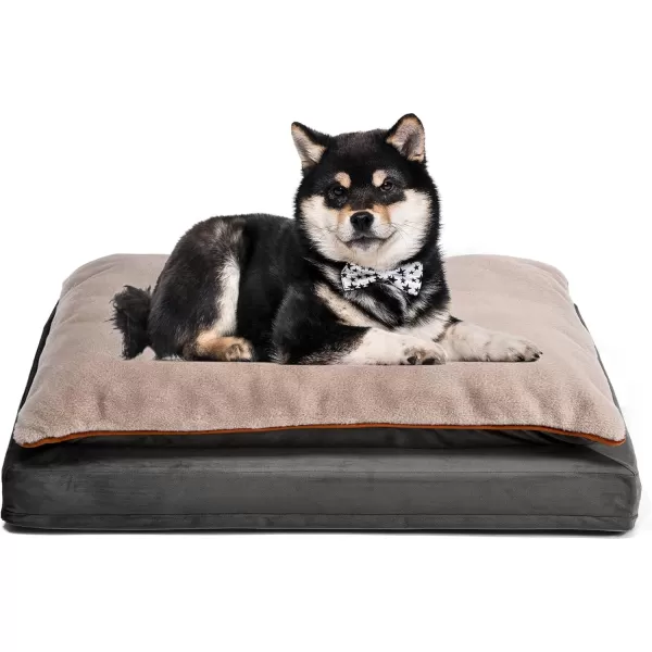 imageAmazon Basics Gel Foam Mattress Dog Pet Bed with Removable Cover Large 350quot L x 220quot W x 30quot Th GreyPillowtop