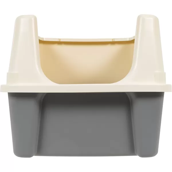 imageAmazon Basics Large Cat Litter Box with High Sides Top Entry Includes Scoop 205 x 1475 x 1438 inches GreyGreyBeige