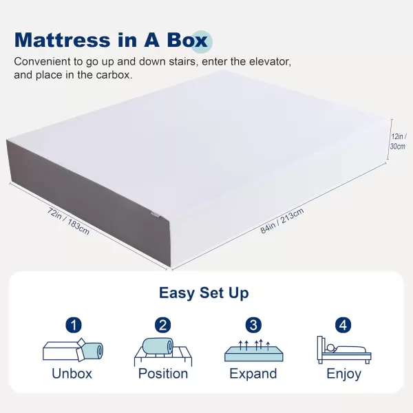 imageAmazon Basics Memory Foam Plush Mattress Queen WhiteGrey 80 x 60 x 8 inchesCalifornia King
