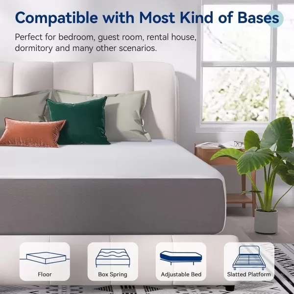 imageAmazon Basics Memory Foam Plush Mattress Queen WhiteGrey 80 x 60 x 8 inchesCalifornia King