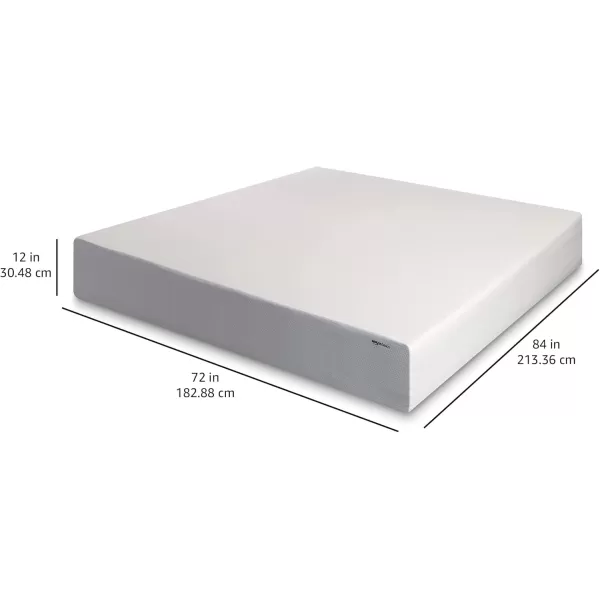 imageAmazon Basics Memory Foam Plush Mattress Queen WhiteGrey 80 x 60 x 8 inchesCalifornia King