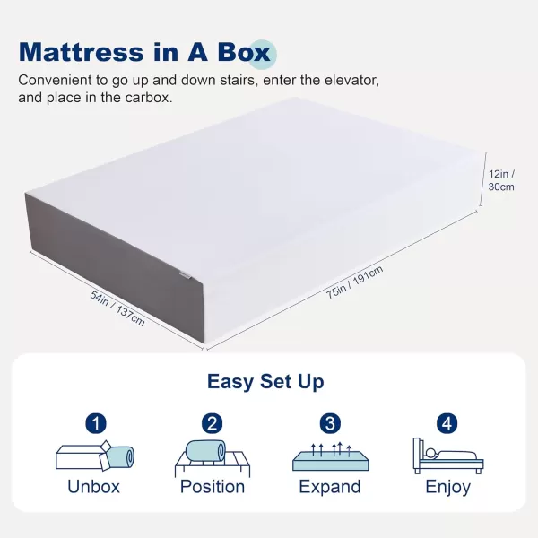 imageAmazon Basics Memory Foam Plush Mattress Queen WhiteGrey 80 x 60 x 8 inchesFull