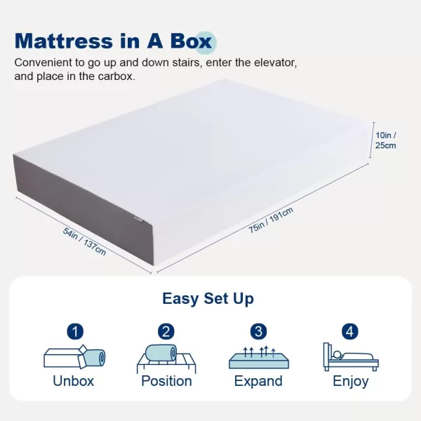 imageAmazon Basics Memory Foam Plush Mattress Queen WhiteGrey 80 x 60 x 8 inchesFull