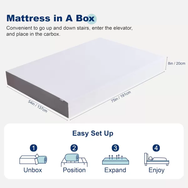 imageAmazon Basics Memory Foam Plush Mattress Queen WhiteGrey 80 x 60 x 8 inchesFull